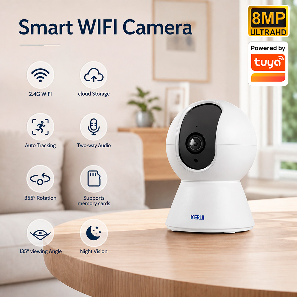 Home Security Google Camera - KERUI 8MP 4K PTZ Camera Indoor