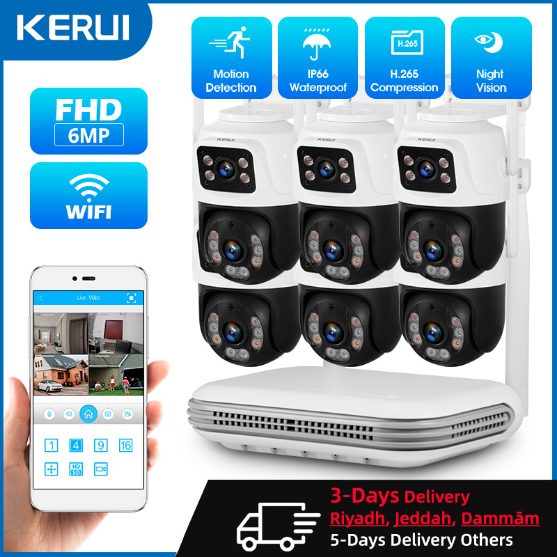 Home Security And Camera System - KERUI Waterproof 6MP HD Wireless Dual