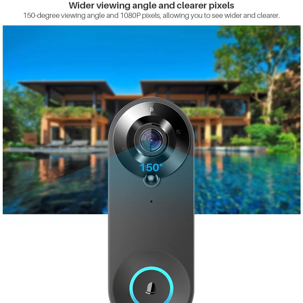 Tuya 1080P Wireless WIFI Doorb - Home Security Monitoring Service review and price